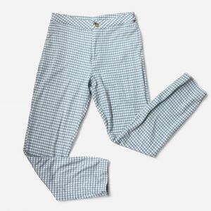 Women’s Light Blue & White Gingham Skinny Pants